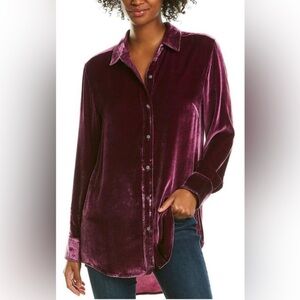 Tommy Bahama Velvet Sands Long-Sleeve Silk Blend Velvet Blouse